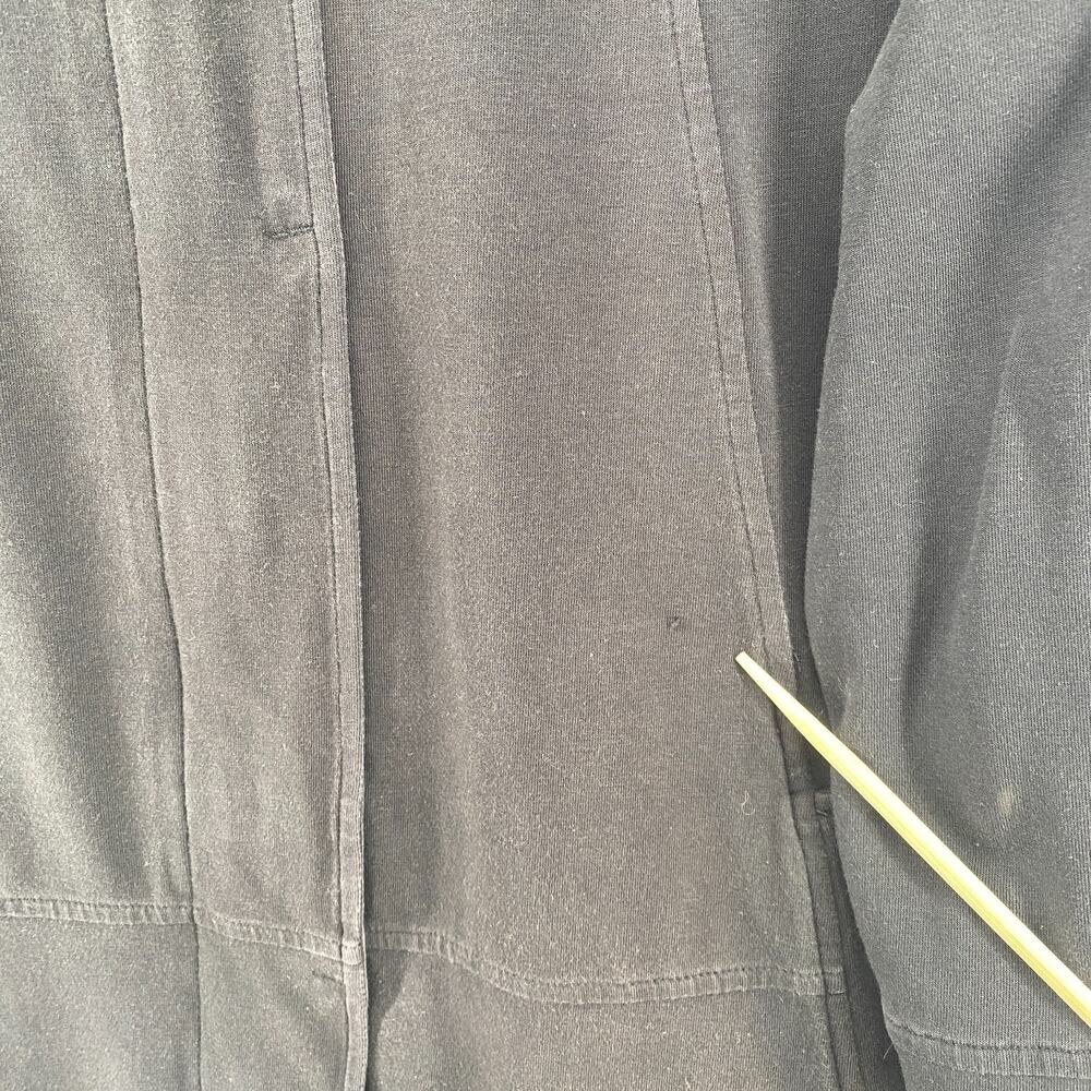 EILEEN FISHER Jacket L Organic Cotton Stretch Jersey Hoodie Sweatshirt Black USA - Picture 11 of 12